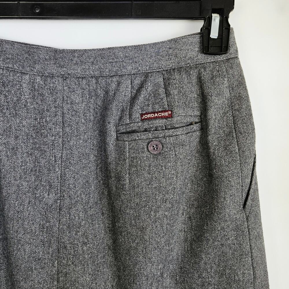 Jordache 90s Y2K Wool Blend Midi Skirt Size 12 Gray Dark Academia Career Vintage - Picture 4 of 10